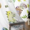 Niedliche Baby-Dinosaurier und Eier, Tüll-Vorhänge für Wohnzimmer-Dekoration, moderne Schleier-Chiffon-Vorhänge, Schlafzimmer, transparenter Voile