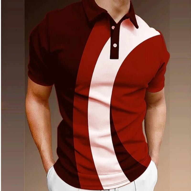 Herren Golf Poloshirt Kurzarm Knopf T-Shirt Top