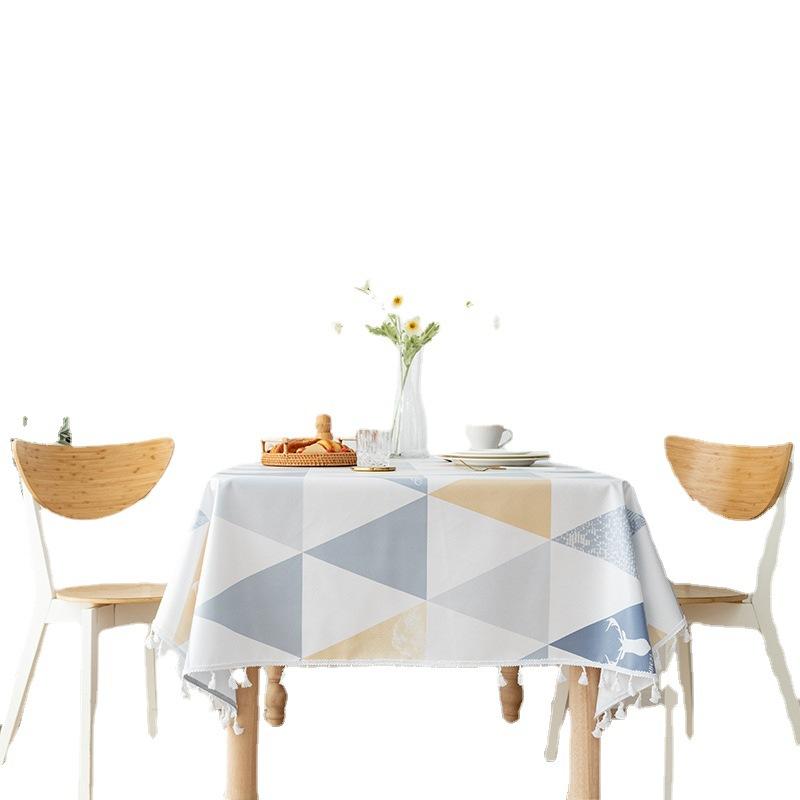 Simple Pvc Tablecloth Waterproof And Oil-Proof Leave-In Printed Tablecloth Coffee Table Desk Tablecloth Dining Table