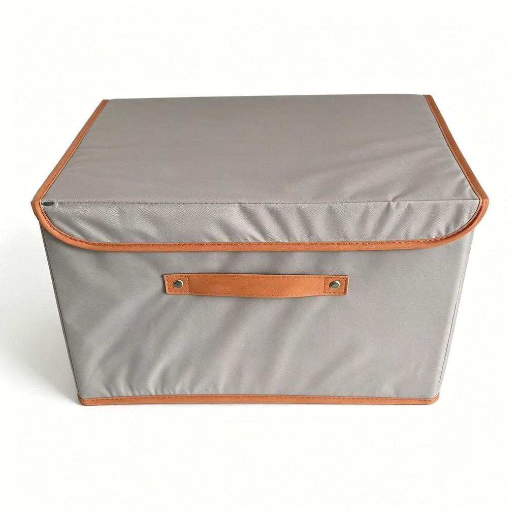 Fabric Storage Box with Lid, Sturdy Three-Dimensional Design, Ideal for Closet Organization and Home Storage.