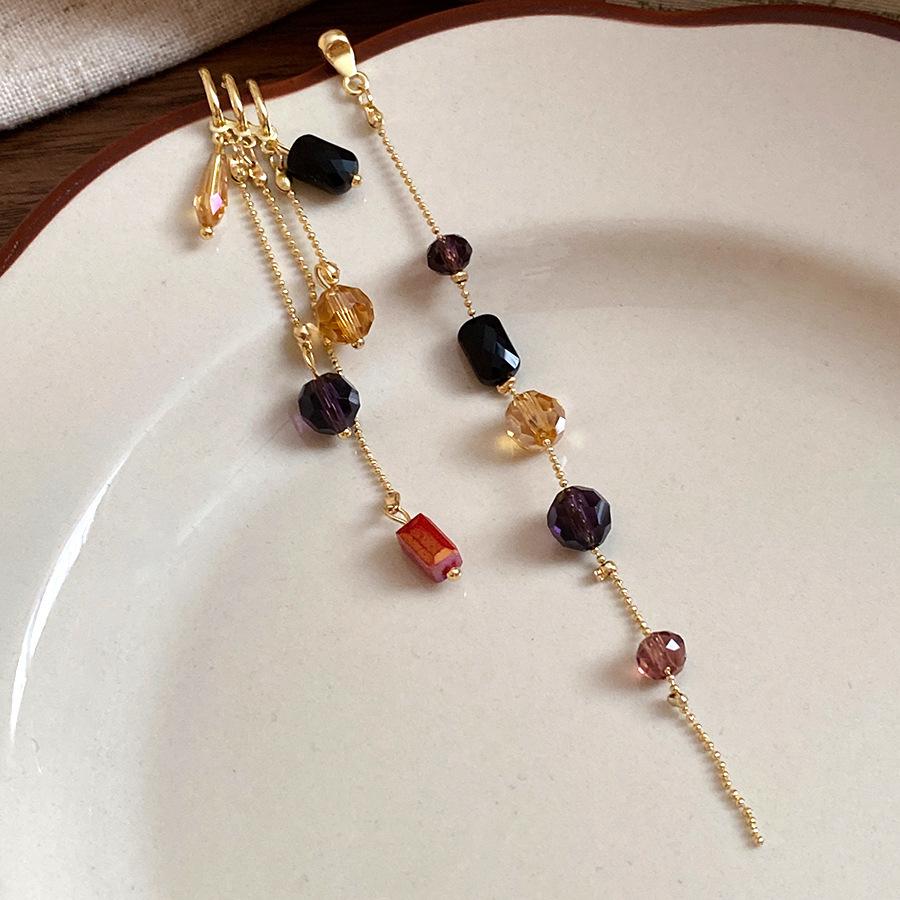 Хрустальные серьги-подвески с асимметричным дизайном, женские нишевые серьги-гвоздики, серьги в стиле легкой роскоши, женские