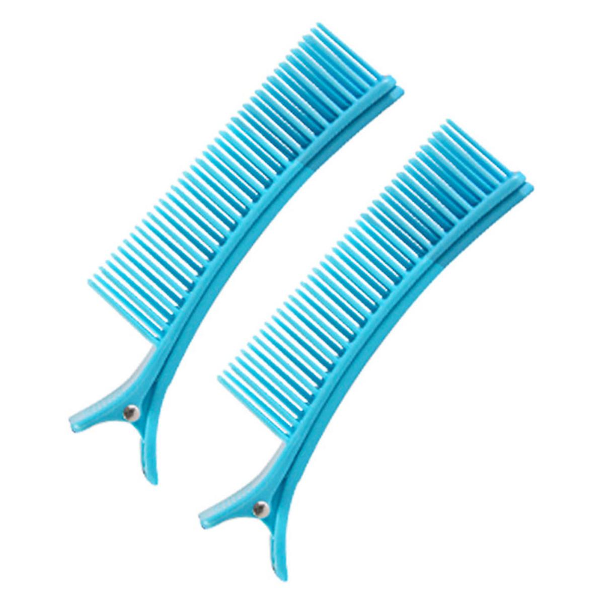

2 шт. зажим для укладки волос, профессиональный нескользящий гребень для пробора без следов, зажим для волос с клювом утки, домашний салон, женская стрижка волос L синий