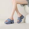 Krazing Pot Polyurethaan Mules Lente Zomer Maat 43 Maat 42 Prints Dames Platform Dames Ronde Neus Instappers Waterdichte Sandalen
