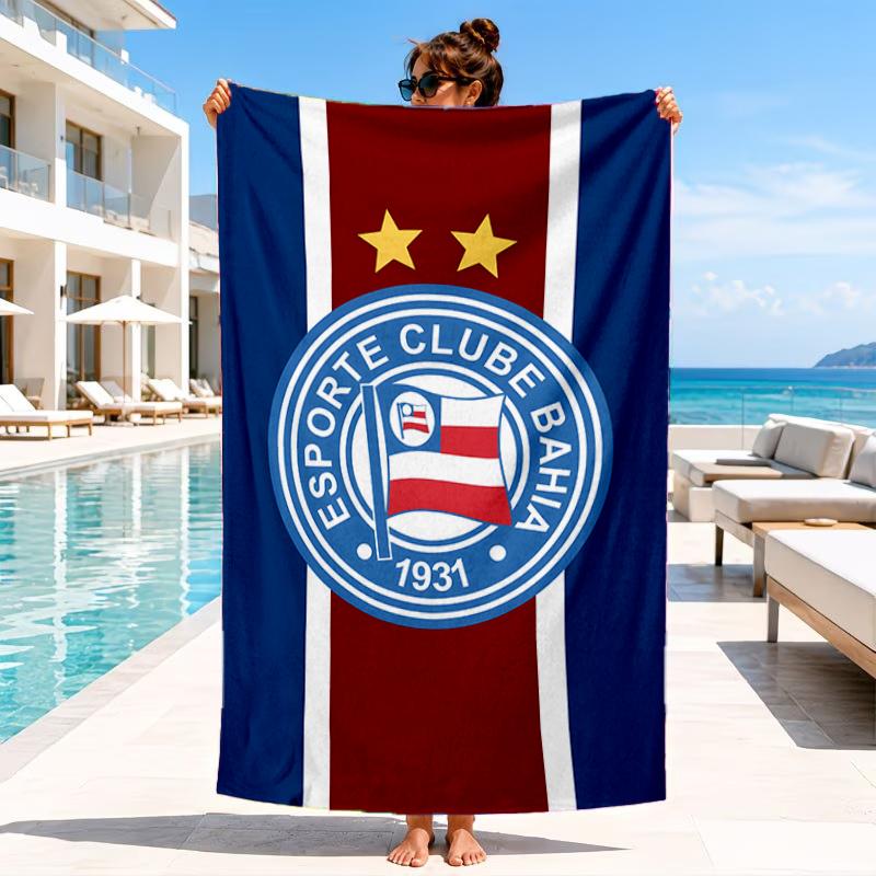 Football Club Emblem Beach Towel, Microfiber Beach Towel, Perfect For Pool, Beach, Travel, Home Decor Beach Party Fan Gifts