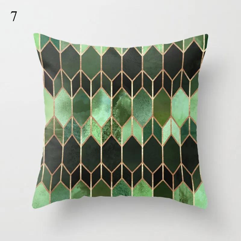 Decorative Sofa Pillowcase Throw Green Collection Cushion Cover Eye Geometric Abstract