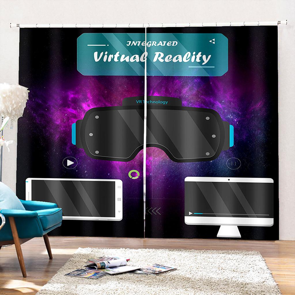 3D Cool Hra Elektronický Ovladač Závěs Gamer Boy Dětský Pokoj Dekor Závěs Obývací Pokoj Dekor Závěs 2 Panely Doprava Zdarma