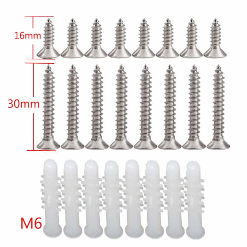 KKlewu Antique Iron L-Shaped Brackets, Shelf Brackets, Set of 4, Screws Included, 150mm, White