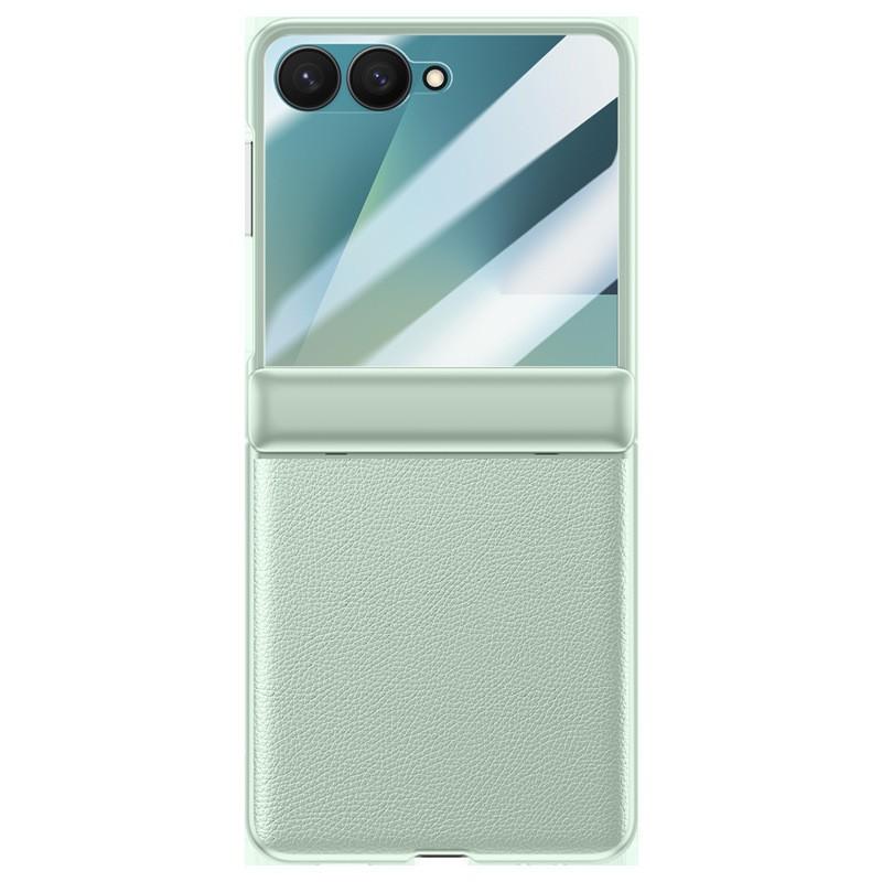 Galaxy Z Flip7 Case With Hinge Soft-Touch PU Leather Full Cover Shockproof Protective Shell