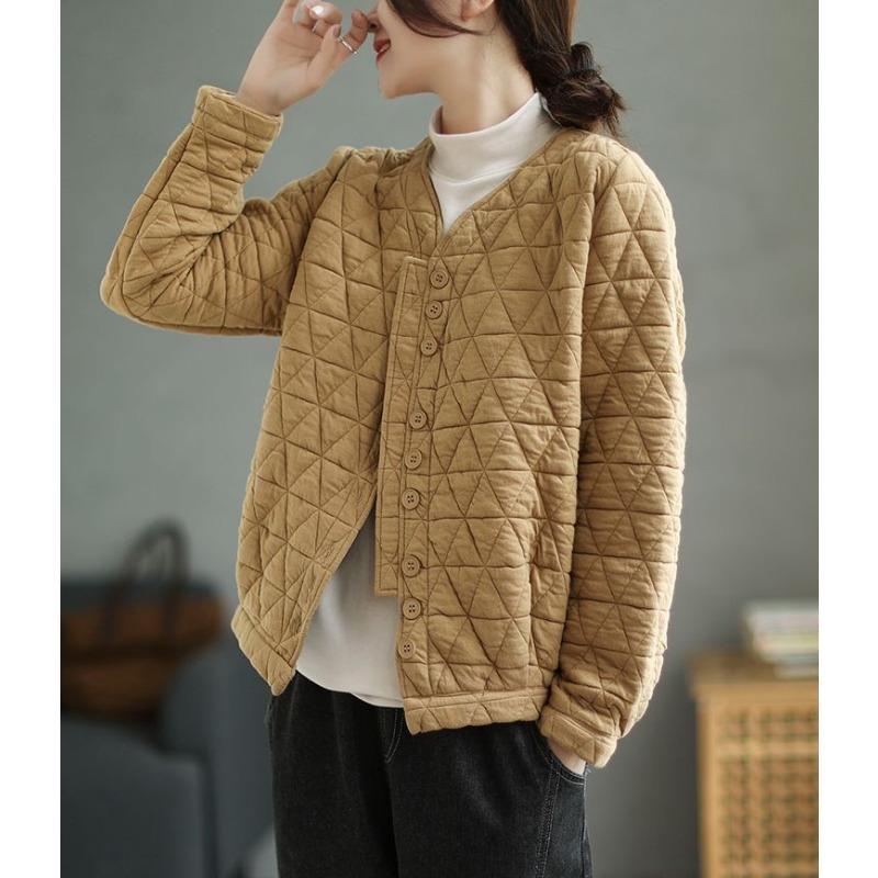 Płaszcze dla kobiet Zimowe Bawełniane Jednokolorowe Vintage Kardigan z kapturem Luźny Codzienny Płaszcz Top