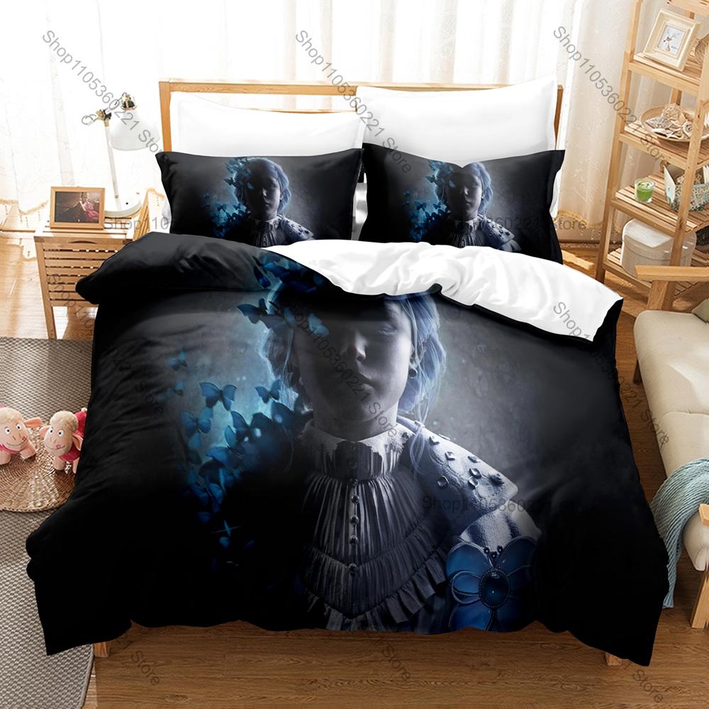 Cool Creepy Puppet Frenzy Boss Battle Graphic Lies Of P Game Bedding Set Duvet Cover With 2 Pillowcases Gothic Geek Bedroom Deco
