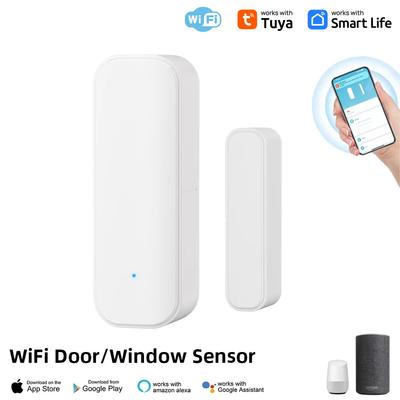 Tuya WiFi Window Door Sensor Smart Life Home Security Alarm System Voice Control Via Alexa Google Home Smart White or Black