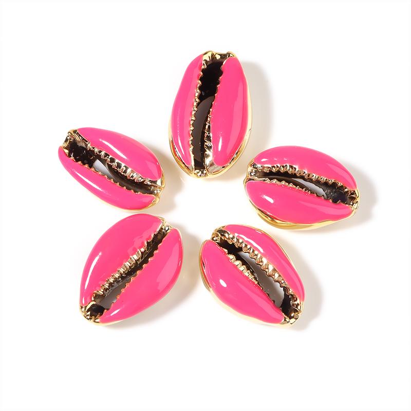

10pcs Natural Shell Beads 13-20mm Electroplated Color Shell Conch Beads For Jewelry Making DIY Necklace Bracelets Accessories горячий розовый