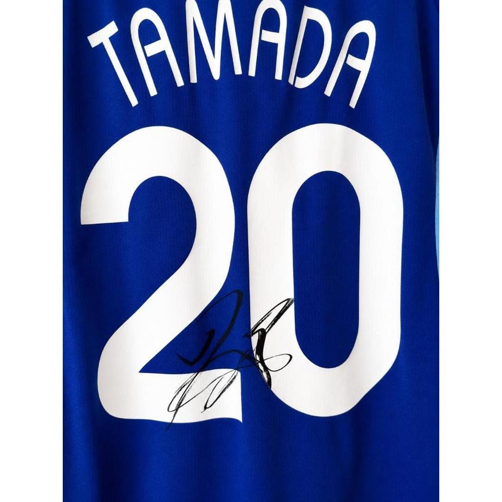 Used Japan National Soccer Uniform Kids 150 Keiji Tamada No. 20 Autographed