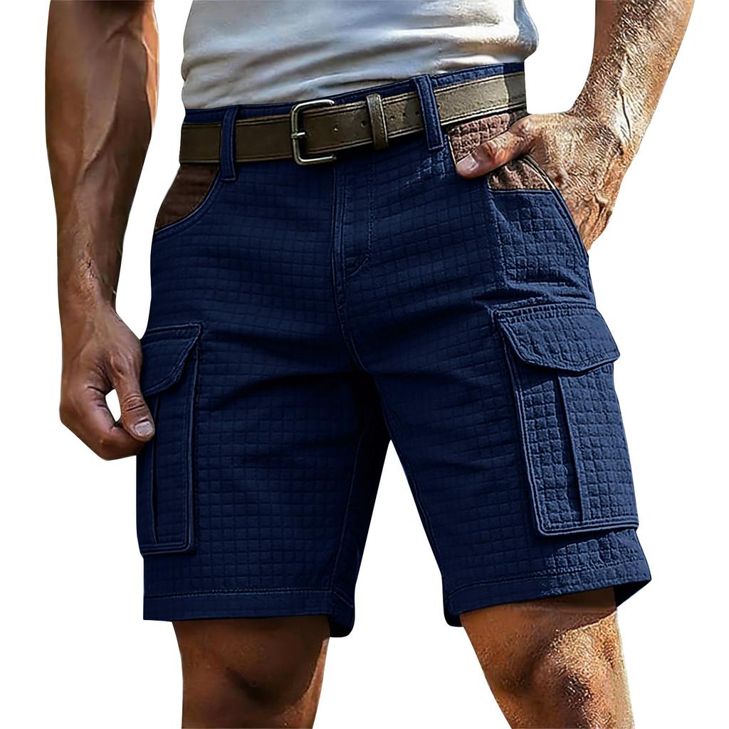 Men's Summer Multi-Pocket Textured Cargo Shorts Men's Casual Fashion Cargo Shorts
