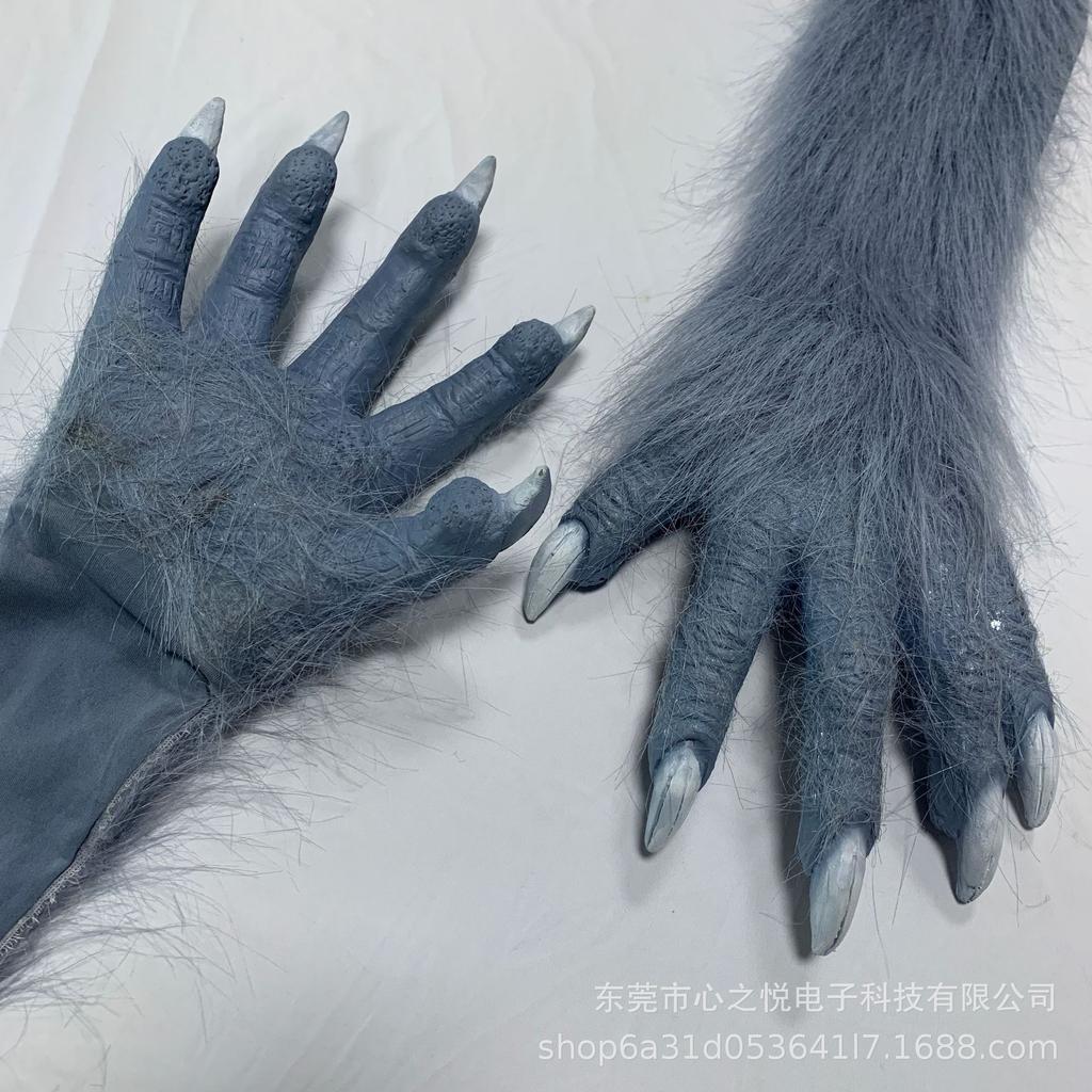 Reggie the Big Bad Wolf Latex Headgear, Tail, and Paws Performance cosplay Anime Character Costume Set