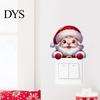 Easy Peel And Stick Wall Art Christmas Switch Stickers, Removable Santa Claus/Puppy/Reindeer/Elf/Pickup Truck Light Self Adhesive Festive Stickers