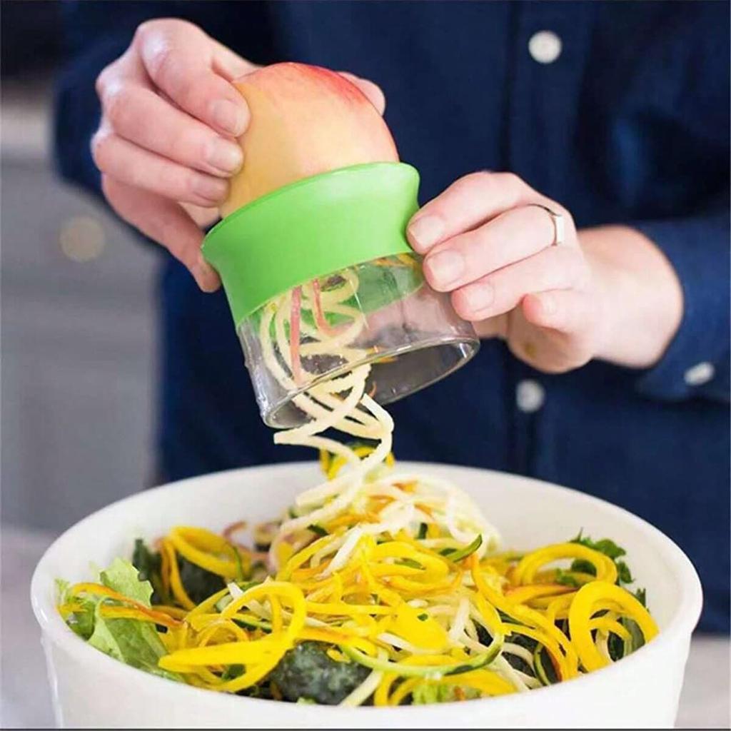 1pc Handheld Spiral Vegetable And Fruit Slicer, Adjustable Spiral Slicer, Salad Tool, Rotating Slicer, Kitchen Gadget!