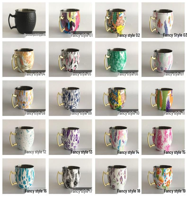 Stainless Steel Moscow Mule Cocktail Set – Hammered Design Bar Glassware