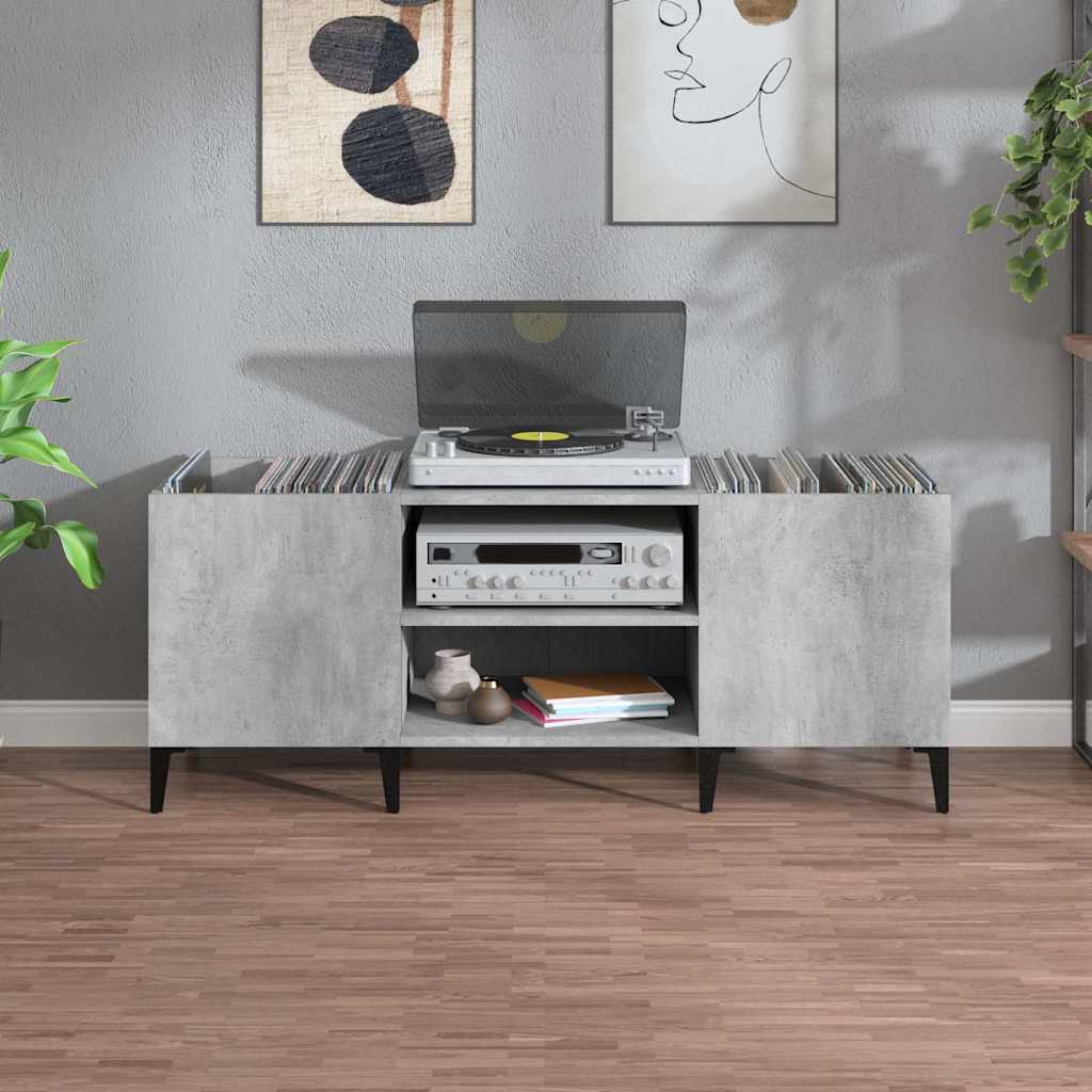 Record Cabinet Concrete Grey 121 x 38 x 48 cm Particleboard