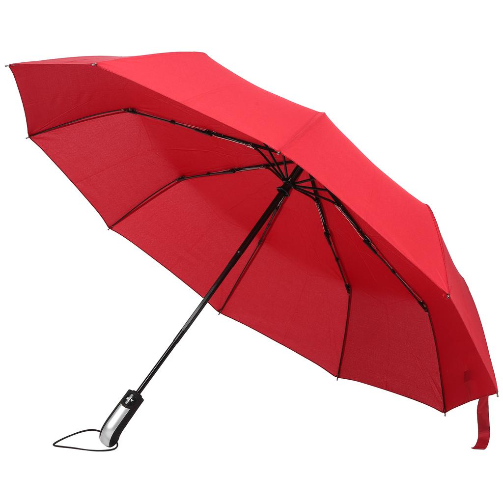 Automatic Umbrella Black Steel TenBones Folding HighDensity AntiCollision Compact Umbrella for Sunshade and Rain