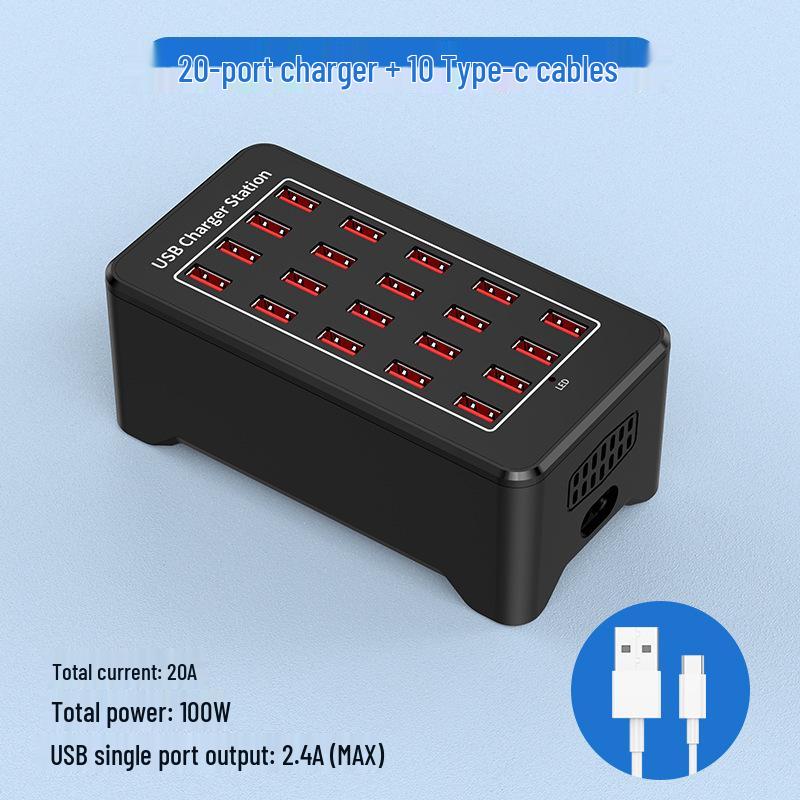 Multi-Port USB Fast Charger: Smart Desktop Charging Station for Multiple Devices