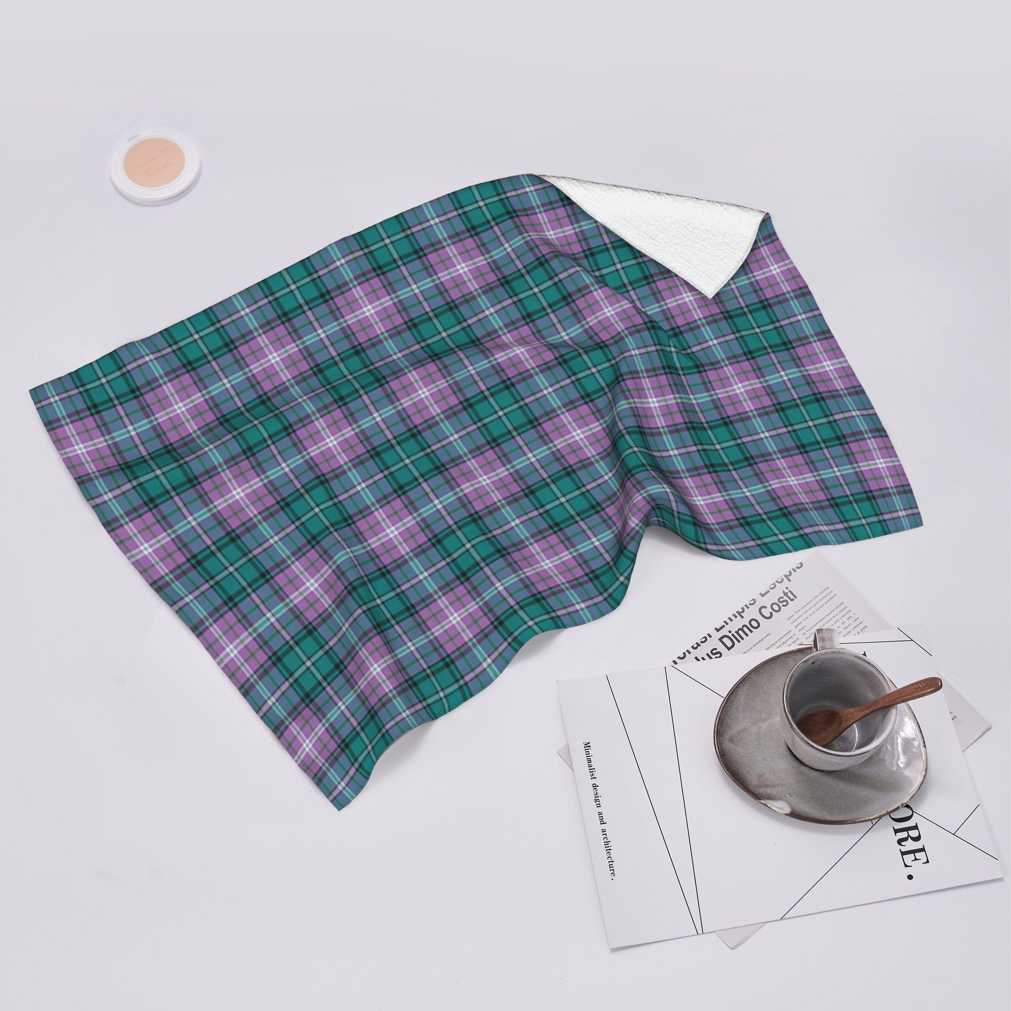 Lang Pattong Purple Scottish Tartan Plaid Soft Face Towel Quick Dry Pool Bath Cotton Towels Absorbent