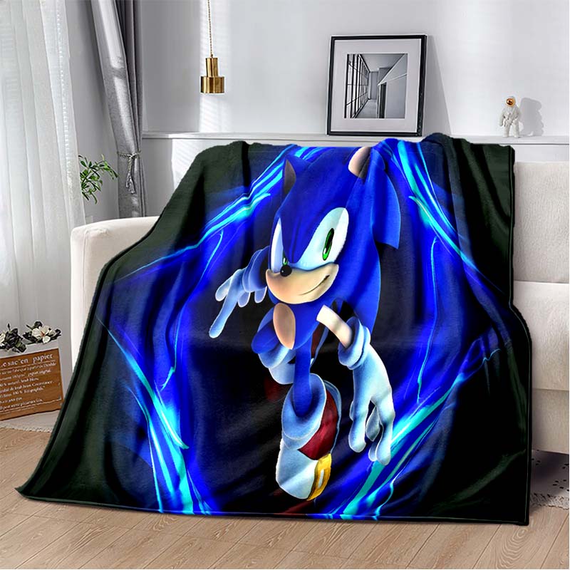 2026 New S-Sonic H-Hedgehog Flannel Blanket for Winter Warmth, Soft Sofa Cover, Bedding, Draped Blanket, Boys and Girls Gifts