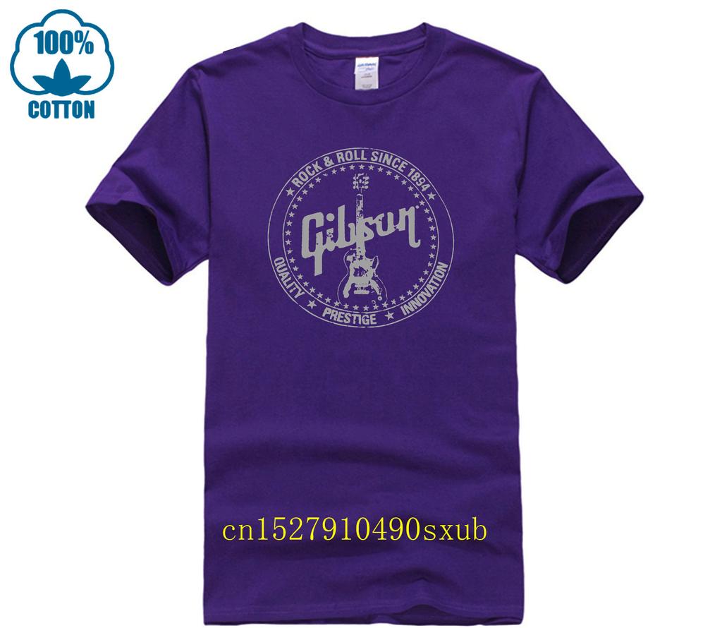 Guitar Gibson T Shirt Summer Men Short Sleeve Cotton Tshirts Gibson Les Paul Man Tops Tee