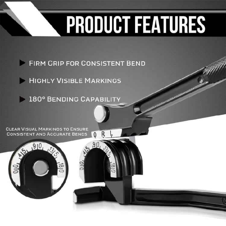 Precisions Angled Pipe Bender 1/4" 5/16" 3/8" 180 Degree For Accurate Conduit Shaping In Electrical And Plumbing Job