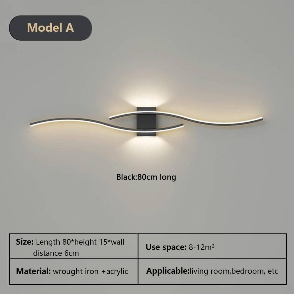 Modern Wall Lamp LED Black White Gold Background Decorative Light For Living Room Bedroom Bedside Indoor Lighting Fixture Sconce