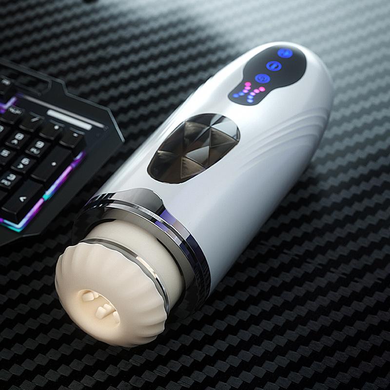 Men's Masturbation Sex Toys 12 Frequency Vibration 5 Telescopic Fully Automatic Sucking Artificial Vagina Intelligent Language Adult Toy