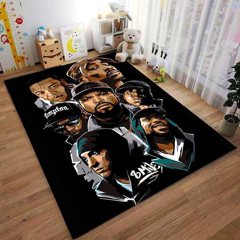 Tapis Graphique Légendes Hip-Hop adapté comme tapis antidérapant pour le salon ou le canapé de la chambre