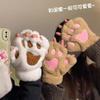 New Cute Cartoon Cat Claw Half-finger Gloves for Girls To Keep Warm In Winter, Velvet To Keep Warm and Cold-proof, and Students To Show 