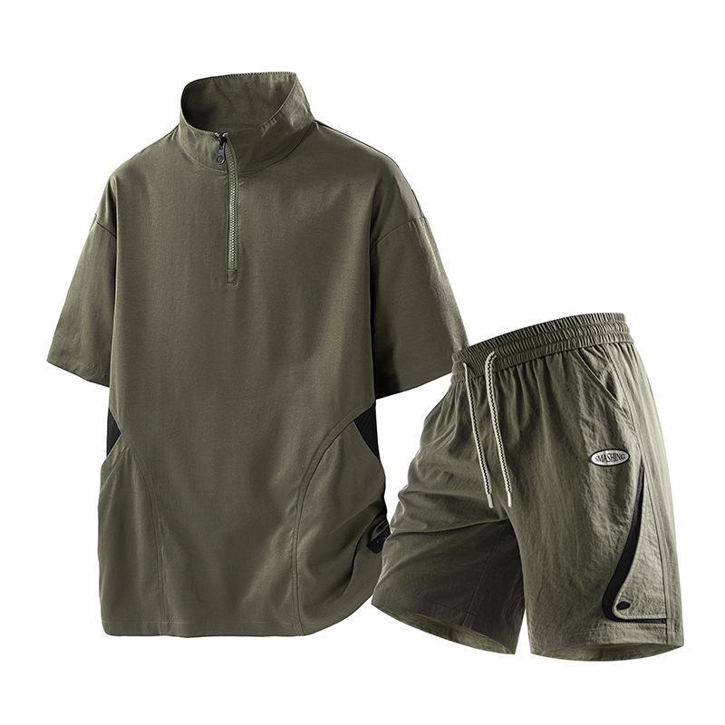 Sportanzug Herren Sommer Herren Übergröße Kurzarm Shorts Freizeitset
