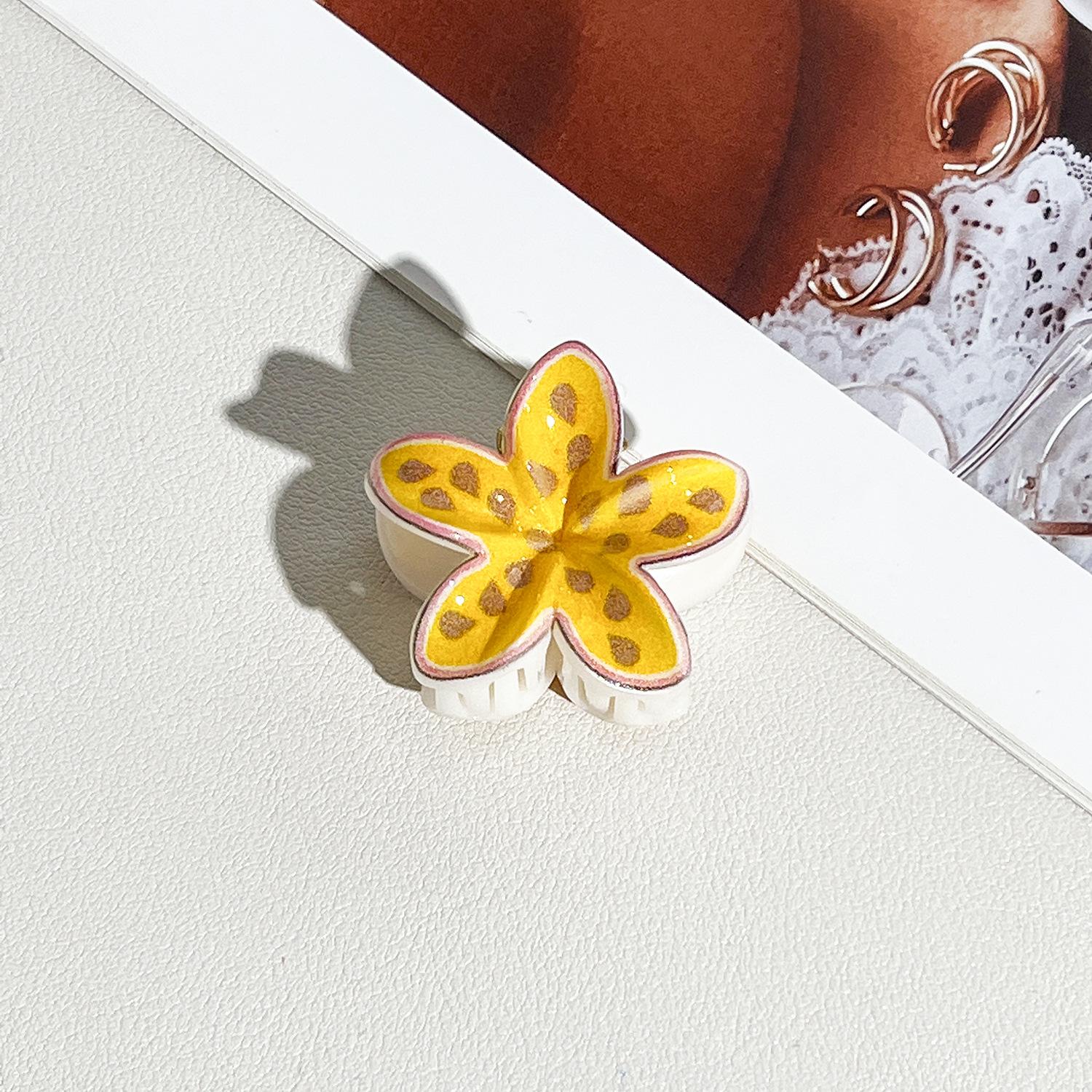 

Cute fruit print card hairpin female cross-border sweet disc hair shark clip egg flower hair accessories ABS