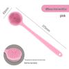 Silicone Double-Sided Long-Handled Bath Brush: Soft Bristle Back Scrubber & Massage Artifact