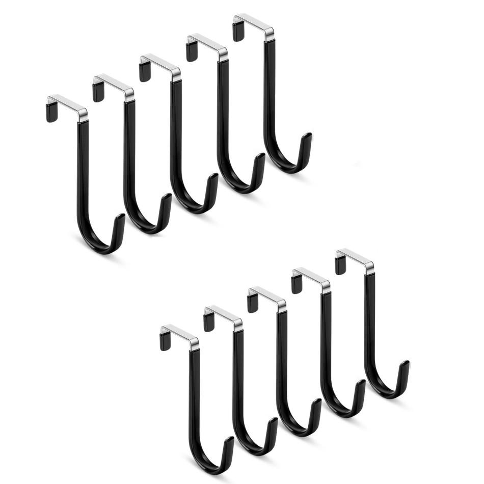 Door Hangers Hooks with Rubber Organizer Hooks for Living Room, Bathroom, Bedroom, Kitchen Hanging Clothes, Towels, Hats, Coats
