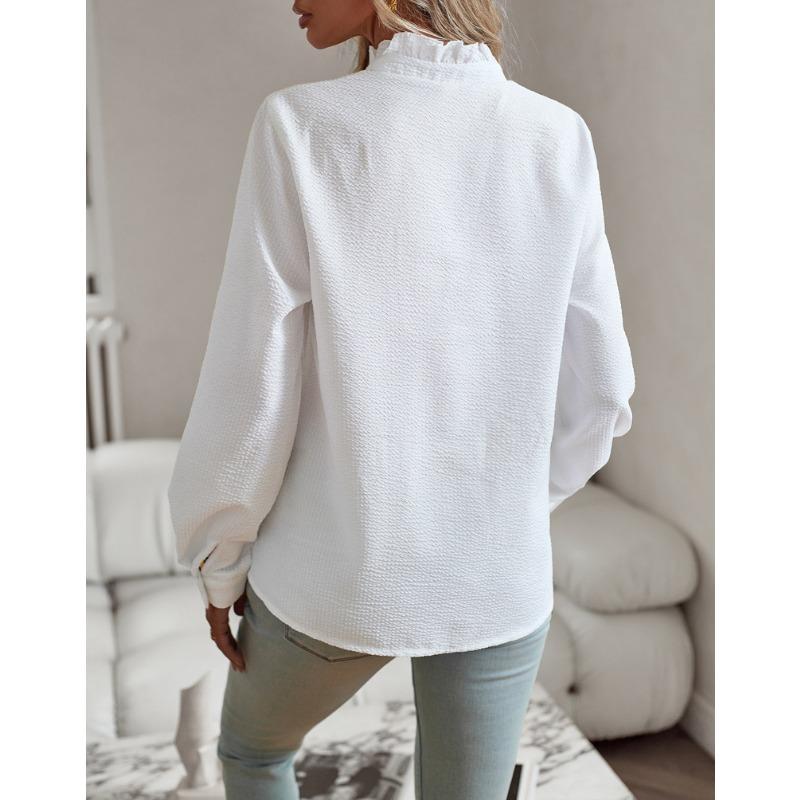 Women Long Sleeve Elegant Commuting Office Work Shirt Blouse Top