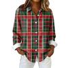 Women's Shirt Blouse Christmas Print Button Long Sleeve Casual Basic Shirt Collar Regular Top
