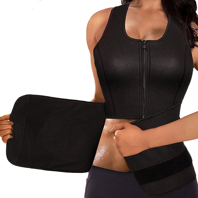 Women's Neoprene Sauna Sweat Vest Waist Trainer Tummy Control Slimming Body Shaper Shapewear