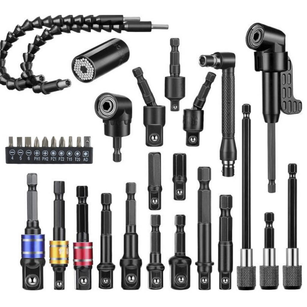 105 Degree Screwdriver Corner Cutter, 360 Degree Universal Joint Rod, Colored Steel Ball Joint Rod Combination Set