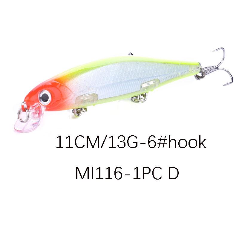 HENG JIA Schwimmender/Sinkender Minnow-Köder 11cm 13g für Wolfsbarsch und Rapfen