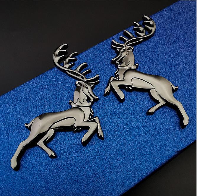 

Илу Пинъань 3D Металлическая наклейка с логотипом автомобиля в виде рогов для персонализированного украшения транспортного средства Left