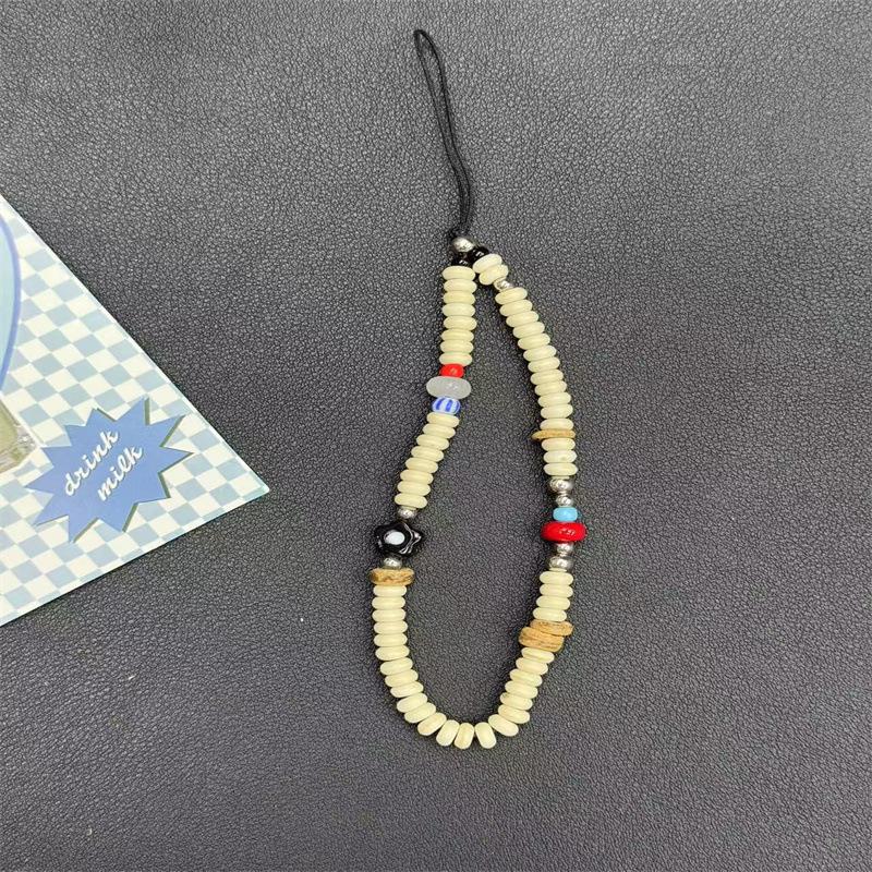 

Handmade Black Flower Beaded Phone Lanyard & Camera Strap