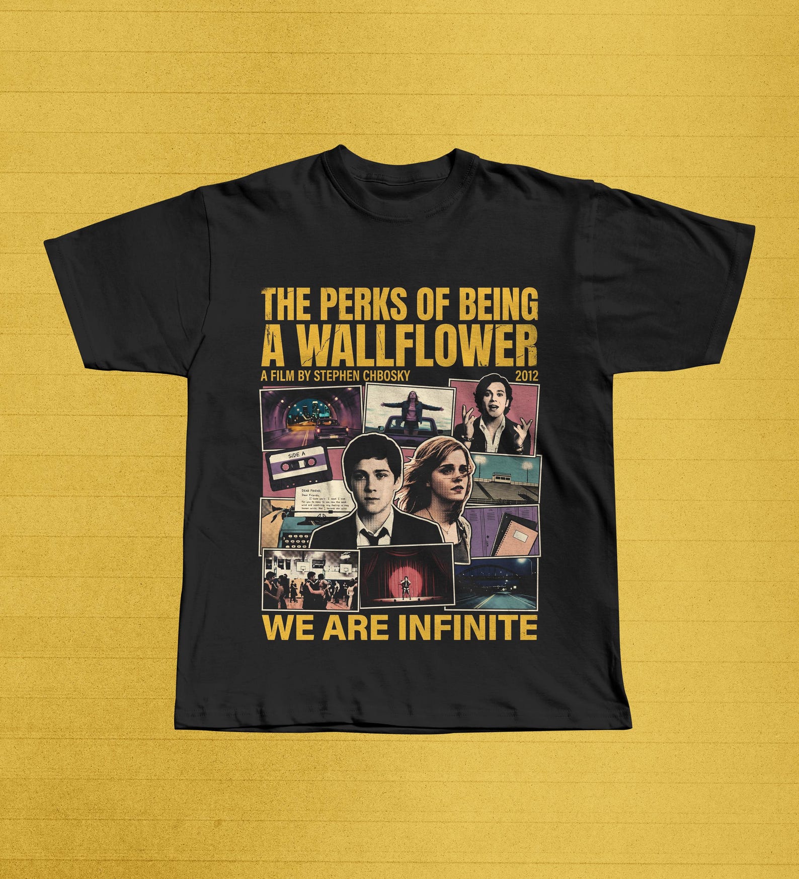 Perks of Being a Wallflower Movie Collage Graphic Tee, We Are Infinite T-Shirt L