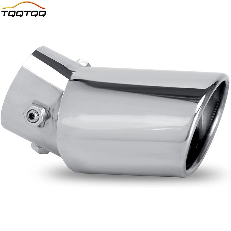1.5-2.25 Inch(3.81cm-5.7cm) Adjustable Inlet Exhaust Tips, Bolt-On Design Chrome Plated Stainless Steel Exhaust Tailpipe Tips