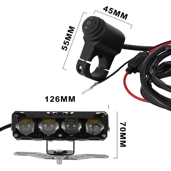 Dirt Bike Light Bar 5inch 54W 8000lm Head Light Flood Spot Universal for 7/8” Handlebar CRF KLX DRZ TTR YZF WR RM 65CC-450CC Motorcycle Pit Bike