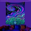 Fluorescent Tapestry UV Tree of Alien Life Purple Mushroom Fluorescent Tapestry Home Room Cloth Tapestry