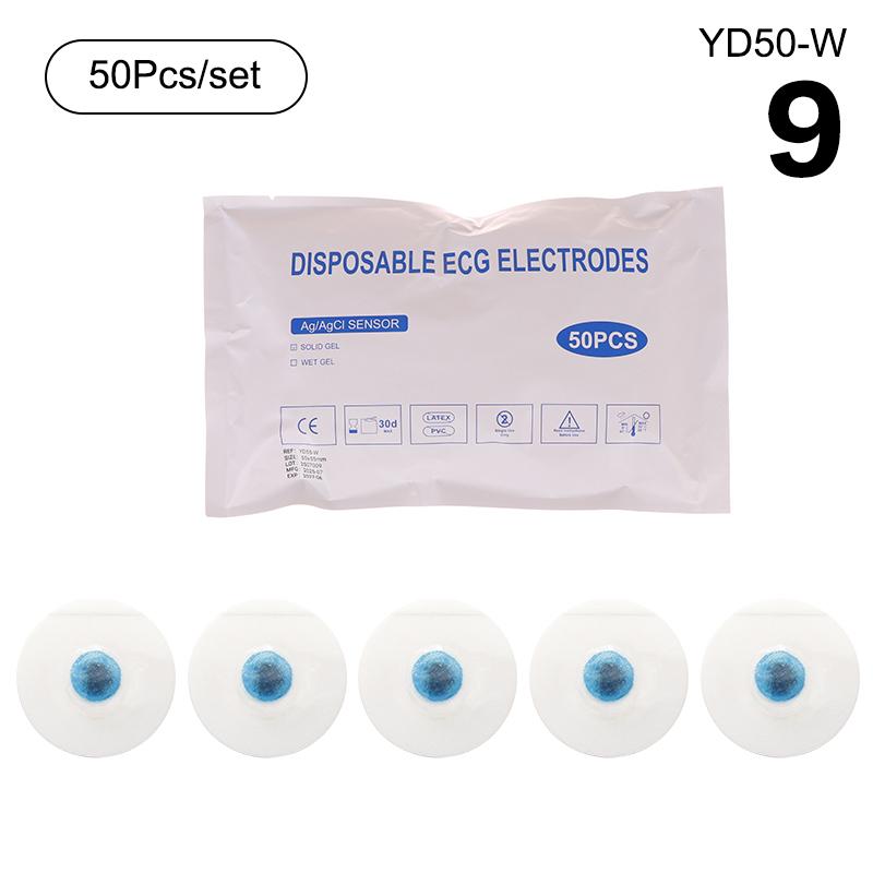 Multi Sizes Adult 50 PCS White Non-woven Fabrics Disposable ECG Electrodes Medical Electrode Patch Nonwoven ECG Electrode Pads