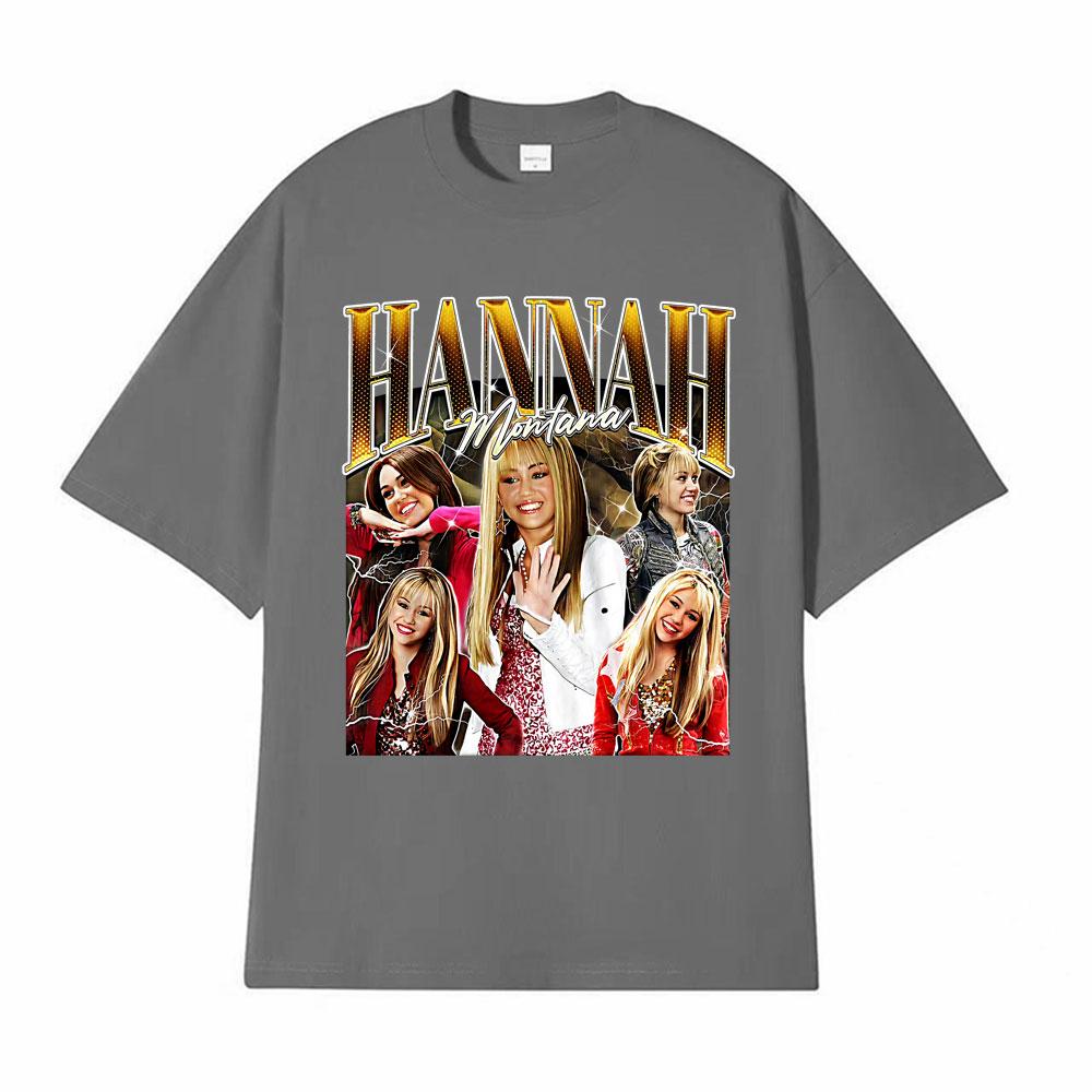 Hannah Montana Vintage Pop Graphic Tshirts Men Womens Clothing Fashion Aesthetic T Shirt ONeck Pure Cotton Tshirt Streetwear